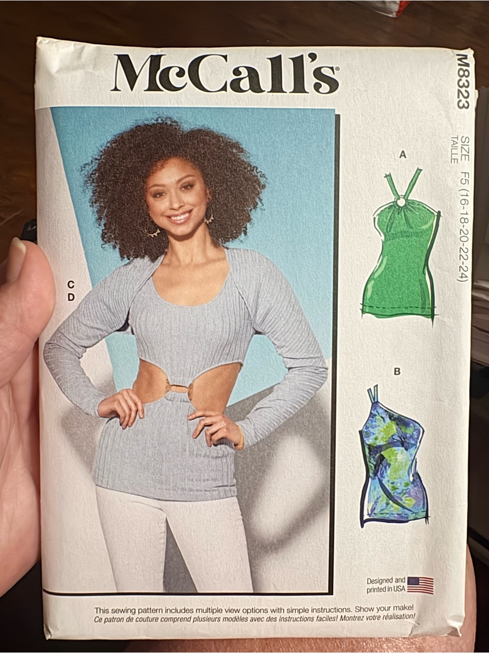 BN UNCUT MCCALLS 8323 F5 PLUS SIZE SEWING PATTERNS HALTER TOPS